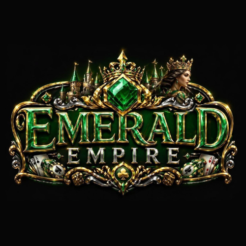 EmeraldEmpire Casino app banner showing the mobile app on a smartphone screen